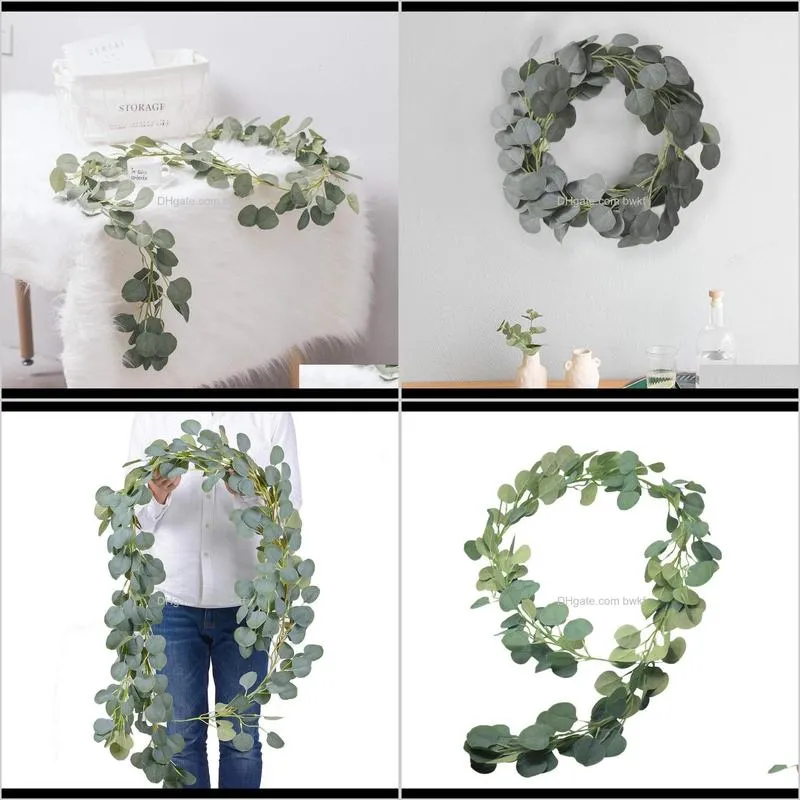 wedding decoration artificial plants green eucalyptus vines rattan artificial fake plants ivy wreath wall decor vertical garden