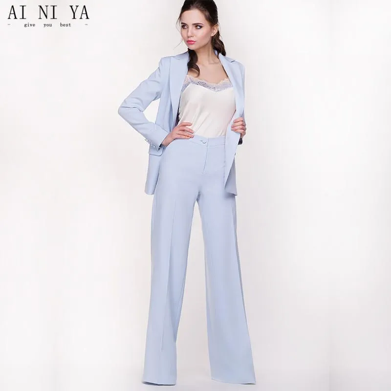 Cleme Blue Women Women Business Suits Trabalho formal Slim Office Uniform Styles