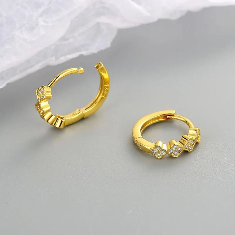 Stud Fashion Diamond Earrings Korean Version Of Simple Zircon Geometric Hip-hop Student Female