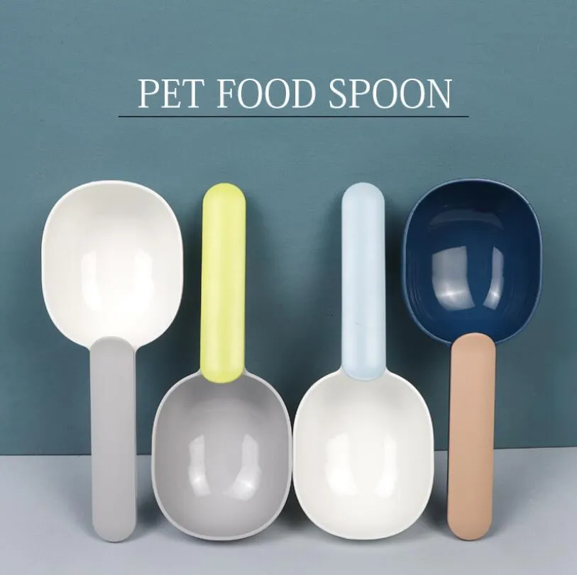 Pet Spoon Universal Dog Cat Shovel Large Capacity Thickening Mutli-function Feeding Scoop Teddy Grains Snack Bag Clip ZYY785