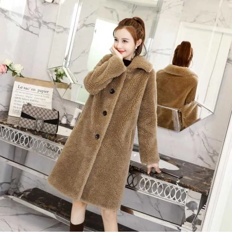 Lana Lana Oso de peluche Faux Mink Abrigos de piel Chaquetas para mujer Invierno Mujer Abrigo otono Parka Mujer Fourrure Femme Moda Furs SH190930