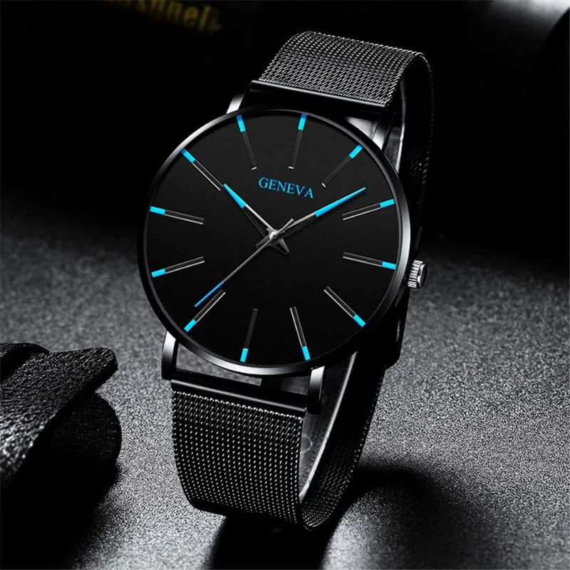 Wristwatches Minimalistyczne Mężczyźni Ultra Cienkie zegarki Prosta Biznes Ze Stali Nierdzewnej Pasek Kwarcowy Zegarek Relogio Masculino