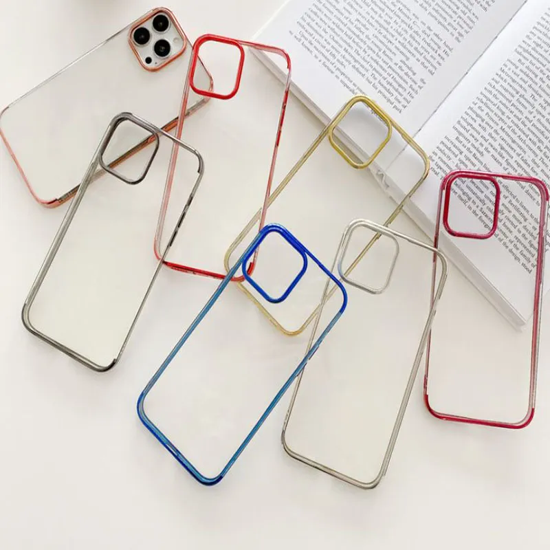 Coque arrière en TPU souple chromé de luxe pour iPhone 13 Pro Max, placage métallique Transparent par galvanoplastie, 2021 Min