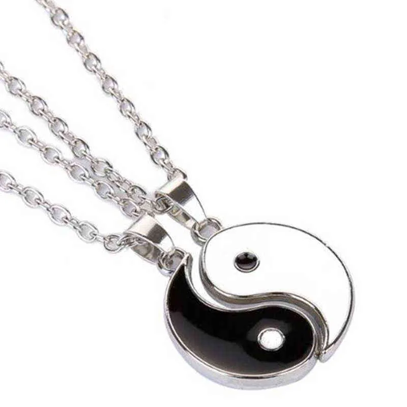 Yin Yang Hanger Ketting Voor Vrouwen Mannen Mode Koppels Bijpassende Choker Beste Vriend Vriendschap Sieraden Gift Kraag Hekserij G1206