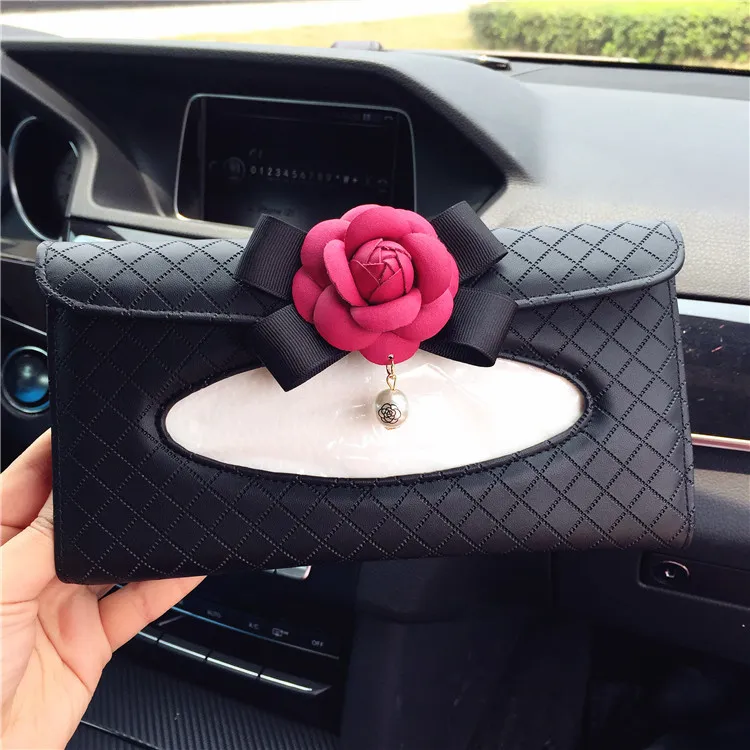 Camellia-Car-Sun-Visor-Tissue-Box-Leather-Hanging-Auto-Tissue-Holder-Flower-For-Girls-Crystal-Rhinestone-Auto-Tissue-Paper-8