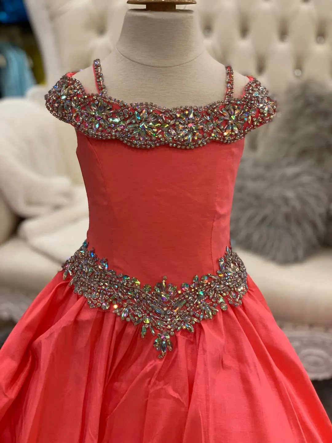 2021 Ritzee Ruffle Ballgown Off The Shoulderoral Pageant Dress With Lace Up Back Crystals And Pearls For Infant Toddler And Teens In Satin Long Party Gowns Black From Uniquebridalboutique 86.21 DHgate...