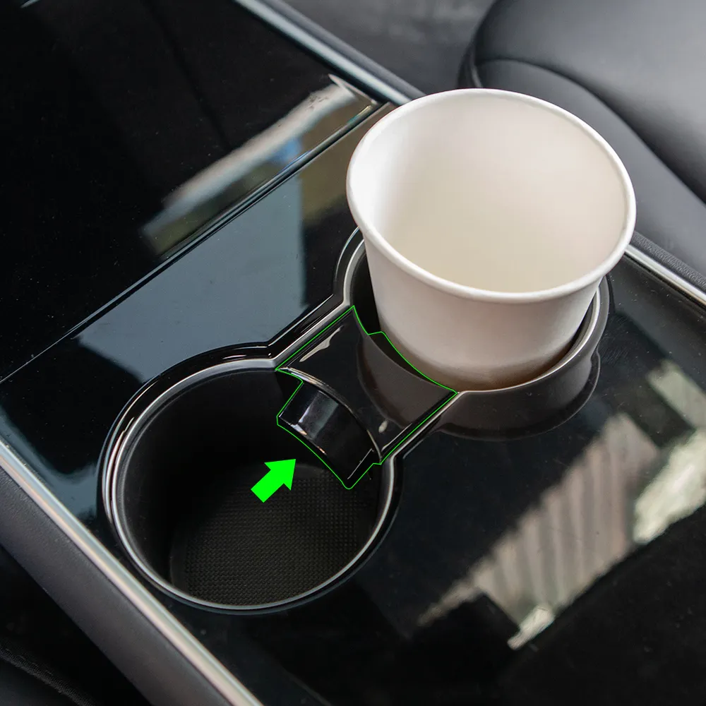 Tesla Modell 3 Bilkopphållare Clip Water Cup Slot Non-Slip Limit Limiter för Model3 Tillbehör Modell Tre Tillbehör 2021