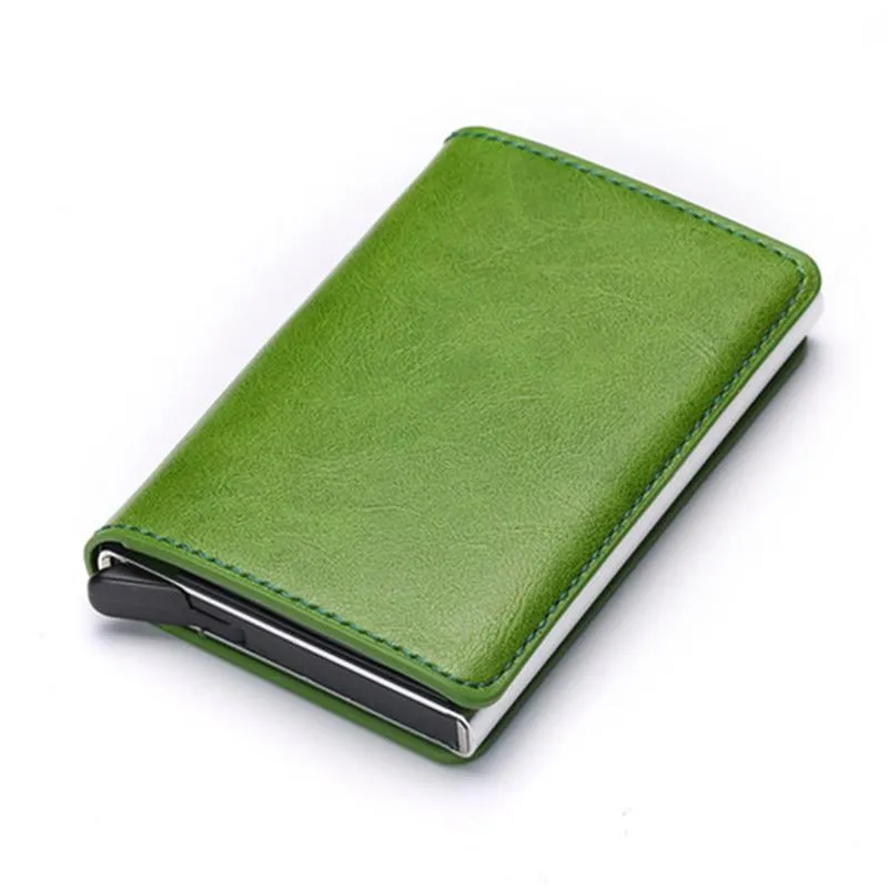 محفظة للرجال والنساء حامل بطاقة الأعمال بو الجلود محفظة التلقائي محافظ قصيرة