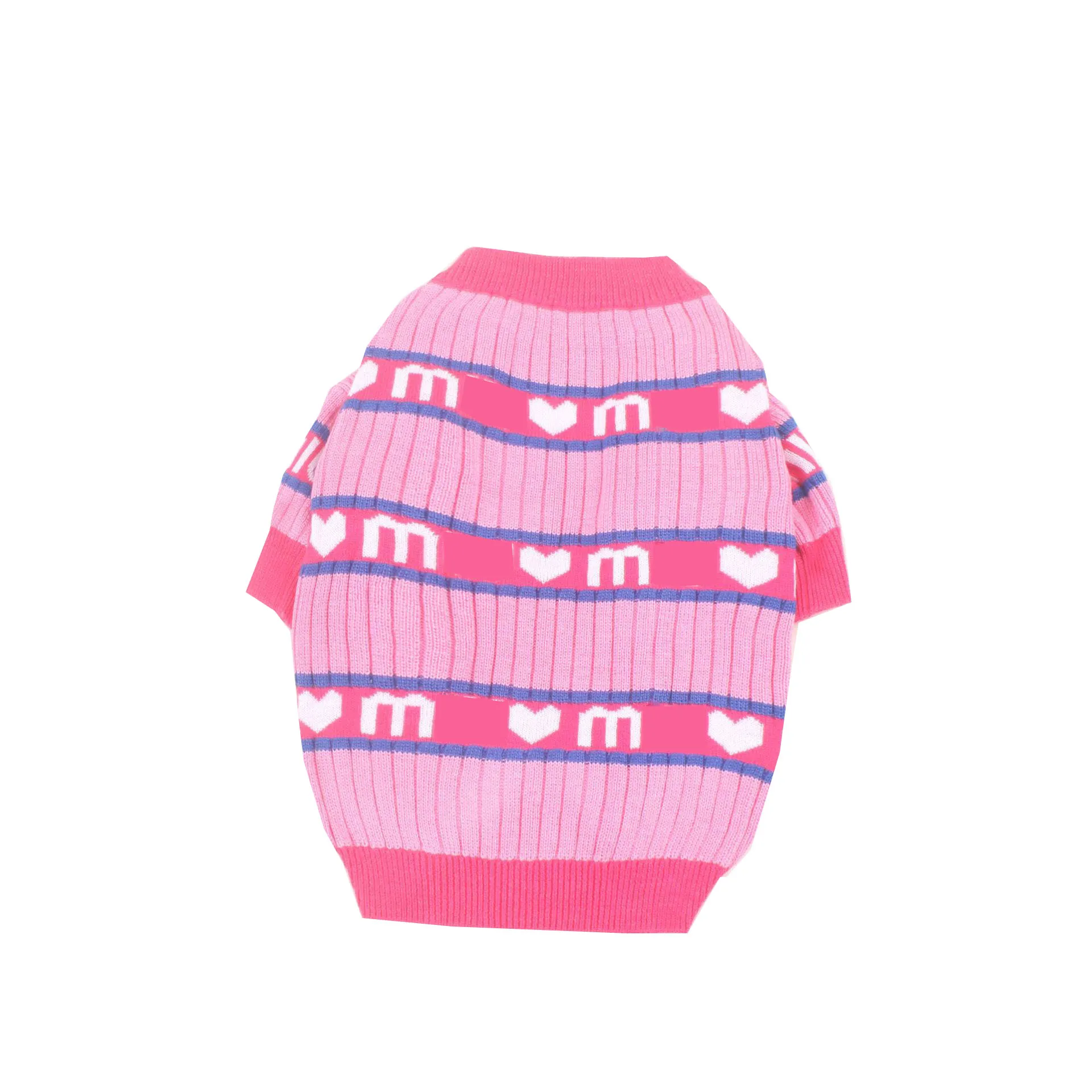 Pink Dogs Sweater T Shirt Striped Letter Sweatshirt Dog Apparel Teddy Bulldog Poodle Puppy Clothes Costume