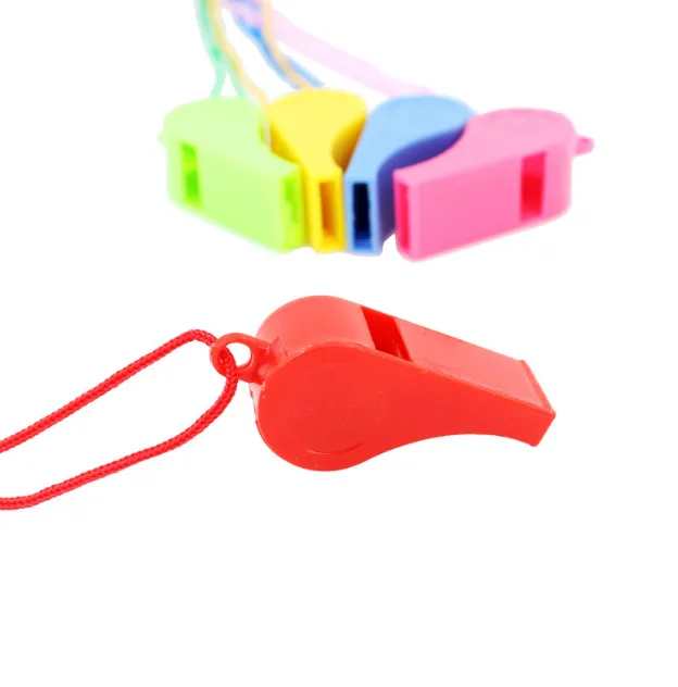 2021 new 3250 pcs Promotion colorful plastic Sport whistle with lanyard colors mixed