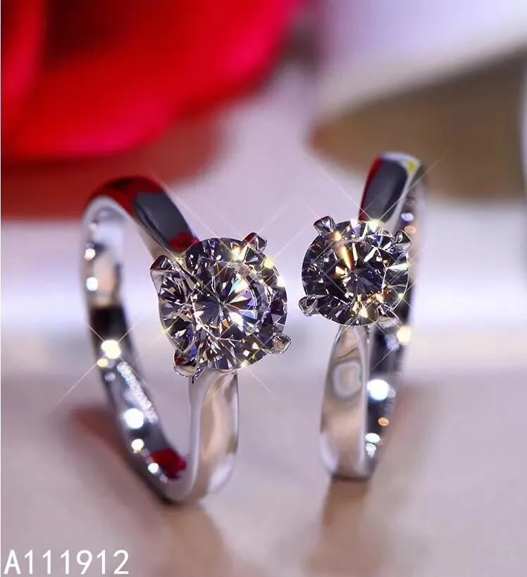 Pierścienie klastra KJjeaxcmy Fine Jewelry Mosang Diamond 925 Srebrny Srebrne Kobiety Pierścień Wsparcie Test Test Sprzedaż Sprzedaż