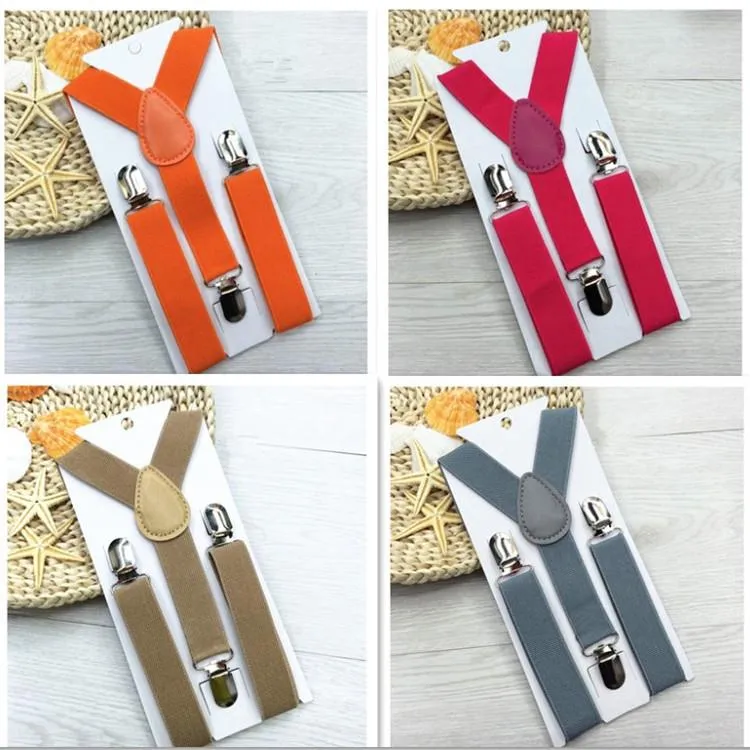 2022 Nya 40Colors Barn Suspenders Barn Härlig Färg Hög Elastisk Solid Färg Boy Girl Casual Clothing