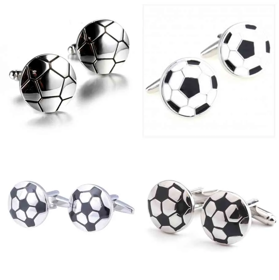 Of Classic Black And White Soccer Football Cufflinks With Copper Enamel