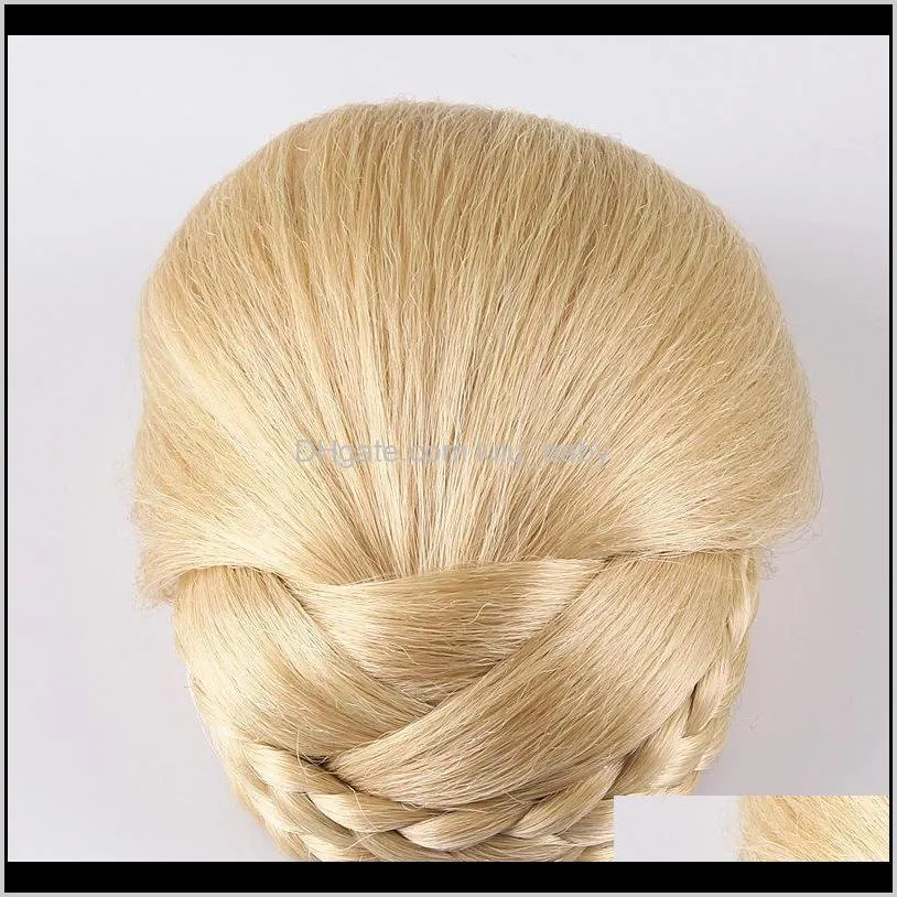 z&f 12cm long 4 colors high temperature fiber synthetic hair pieces accessories braided chignon hair bun