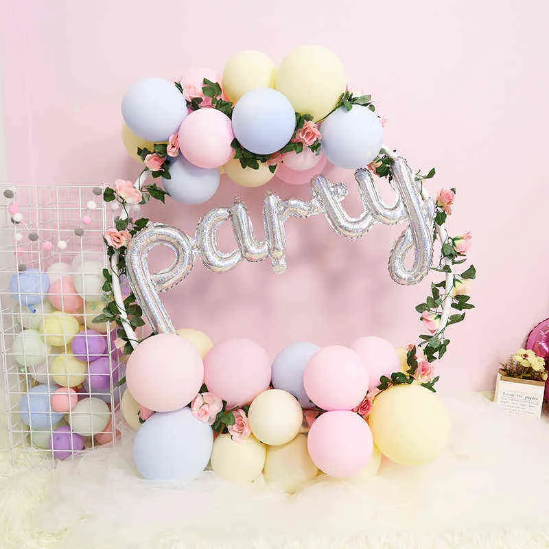 58/78cm Plastic Balloon Ring Round Circle Balloon Arch DIY Artificial Flower Wreath Frame Hoop For Babyshowe Wedding Party Decor