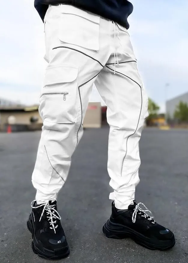 Cargo Pants Reflective, Men Reflective Pants, Techwear Reflective