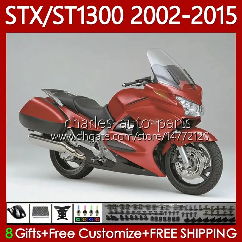 Carénages pour HONDA ST1300 STX1300 Pan European Glossy Red 2002-2015 Corps 93No.83 STX ST 1300 ST-1300 02 03 04 05 06 07 08 09 10 11 12 13 14 15 STX-1300 2002 2015 Carrosserie