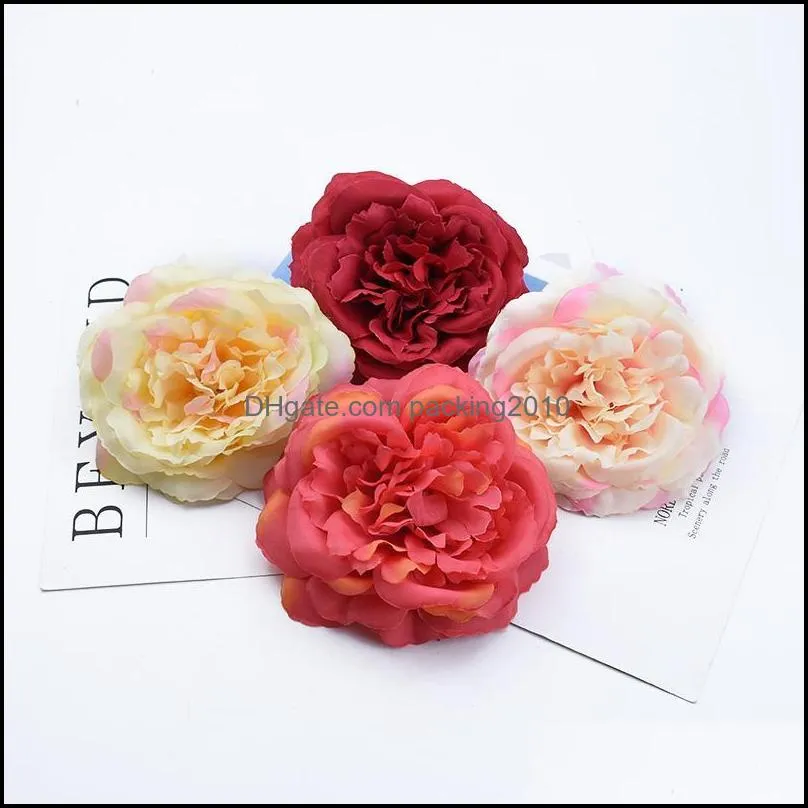 50/100 Pieces Wedding Decorative Flowers Wall Christmas Crafts Home Decoration Accessories Artificial Peony Wholesale & Wreaths