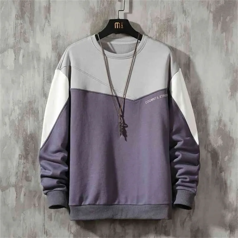 Striped Color Sweatshirt Mäns Hoodies Vår Höst Hoody Casual Streetwear Kläder 210720