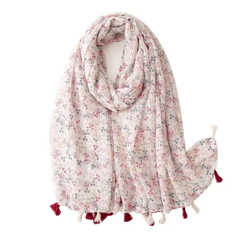 Sciarpe in morbido cotone Handfeeling Scialle da donna Stampa Sciarpa Hijab di alta qualità All'ingrosso Pashmina Bandana femminile