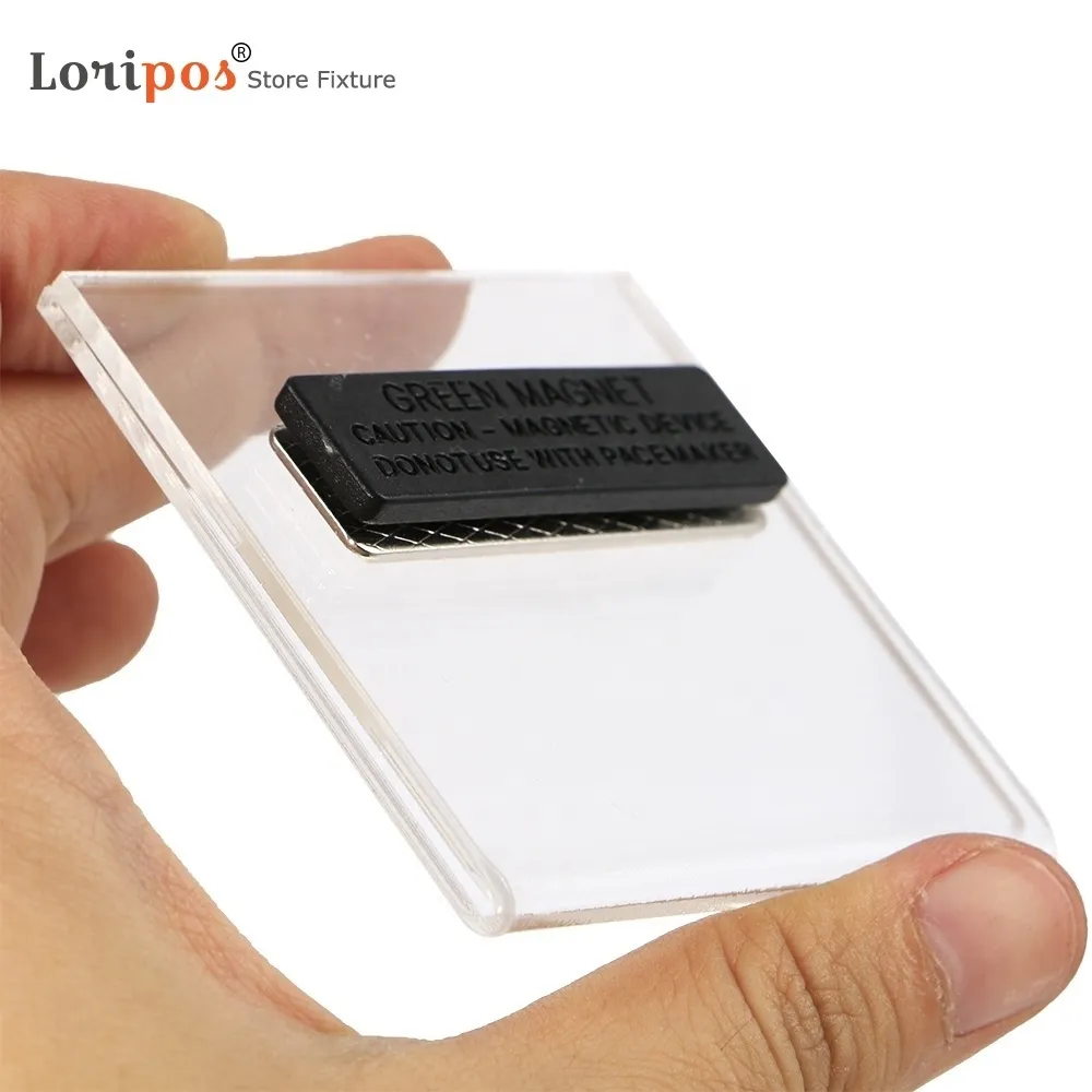 6x6cm Magnetische Acryl Label Frame Tag Mouw Id Card Houder Badge voor Company Personeel Student Display Name