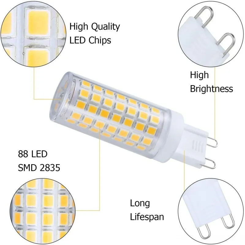 G9 LED Bulb 9W 690LM Dimmable Corn Light 110V 220V Warm Cool White 360° Beam Angle from LED Bulbs - price 4.05 G9 LED Bulb 9W 690LM Dimmable Corn Light 110V 220V Warm Cool White 360° Beam Angle from LED Bulbs - price 4.05