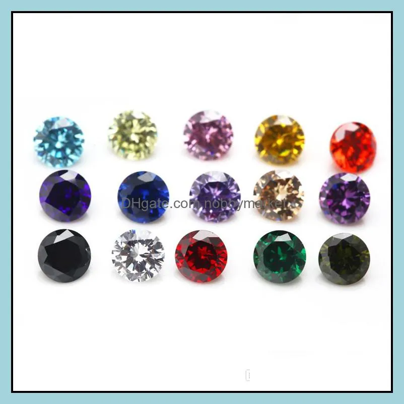 100pcs/ bag 3.5mm round cut 5A loose zircon beads gem hig quality cubic DIY VVS loose gemstones findings wholesale 12 colors available