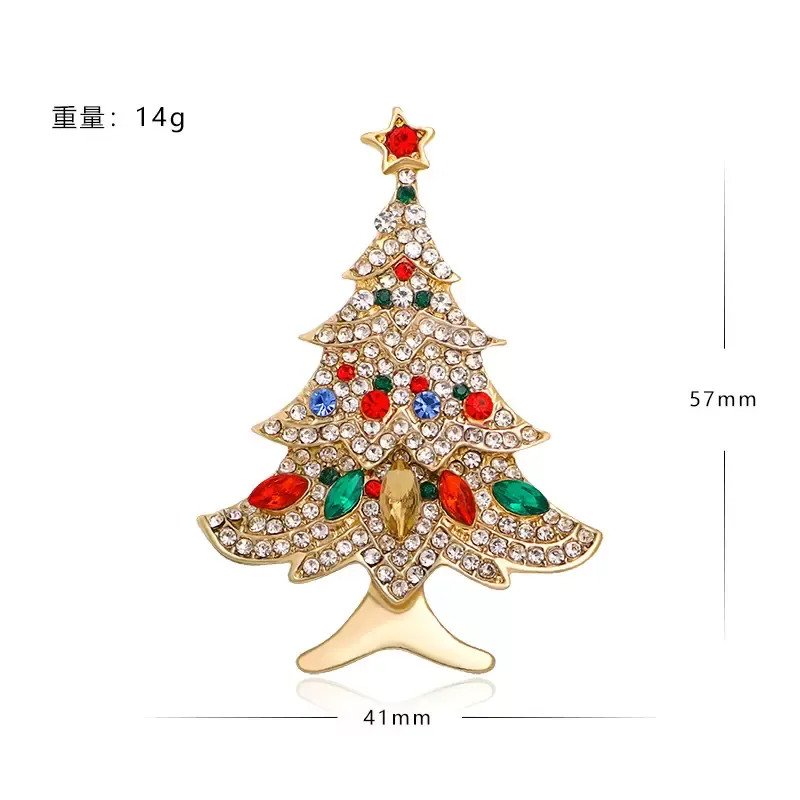 9 stuks kerstbroche pin set strass Crystal Snowman Bells bomen sieraden pinnen