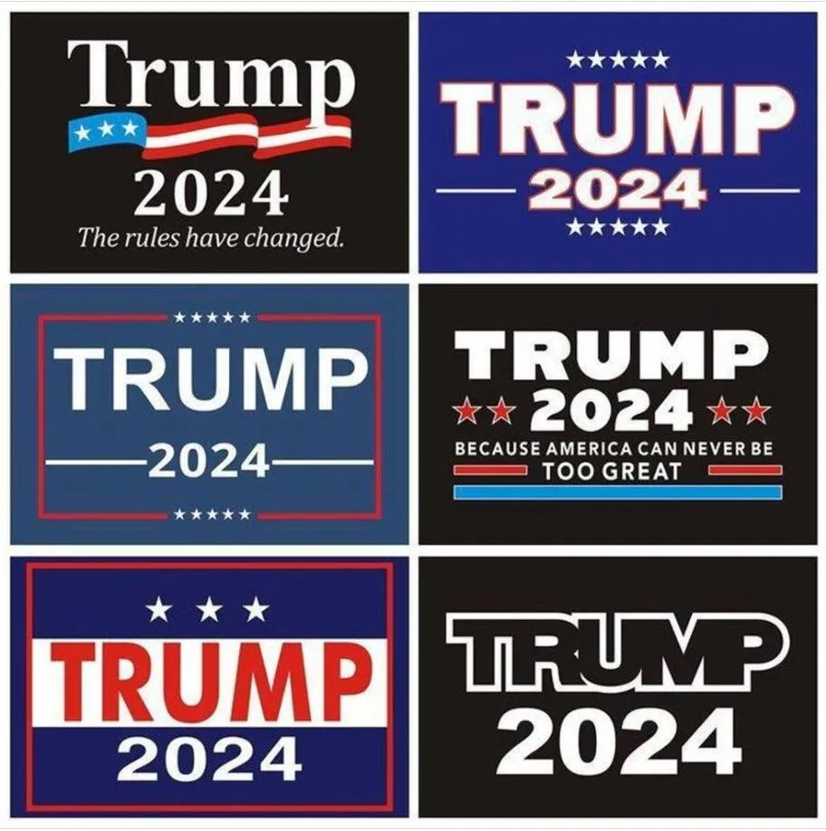 2024 Trumpf Auto Aufkleber 2024 US-Präsidentschaftskampagne Trump Aufkleber 14,8 * 21 cm PVC-Tags Trump 2024 Autoaufkleber Auto Dekor CPA3285