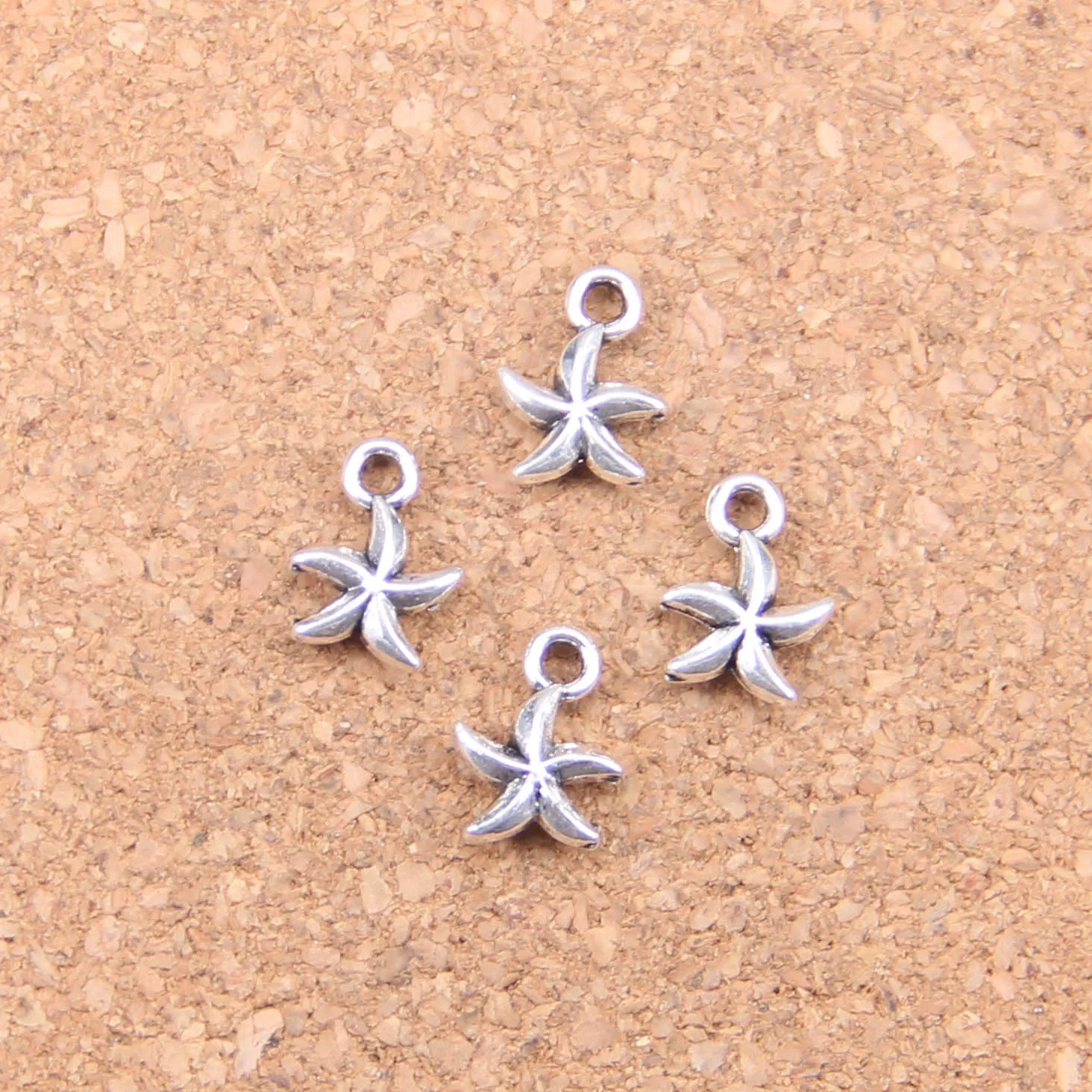 240 SZTUK Antique Srebrny Brąz Plated Double Uroczy Star Star Charms Wisiorek DIY Naszyjnik Bransoletka Bransoletka Ustalenia 11 * 8mm