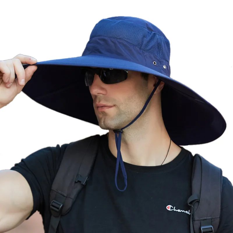 Polyester Bucket Hat Unisex Adjustable Sun Protection Fishing Cap Amazon.com: Breathable Outdoor Fishing-Hat Foldable Sun-Hats  main image 2