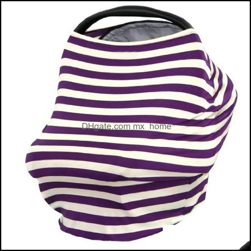 Multi-Use Stretchy Baby Nursing Breastfeeding Privacy Cover Scarf Blanket Stripe Infinity Scarf Baby Car Seat Cover Nursing Cover