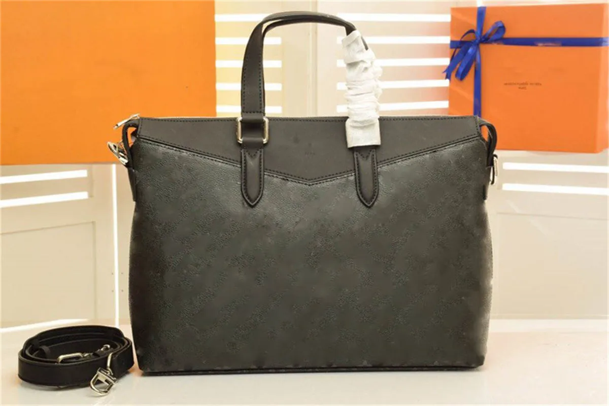 Luxury Explorer M40566 Eclipse Canvas Mancini Leather Briefcase ...