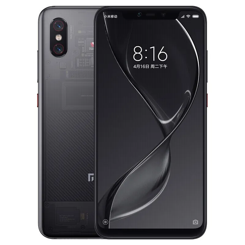 Teléfono celular original Xiaomi Mi 8 Explorer Edition 4G LTE 8GB RAM 128GB ROM Snapdragon 845 Octa Core 20MP AI NFC Android 6.21 "Pantalla completa Face ID Teléfono móvil con huella digital