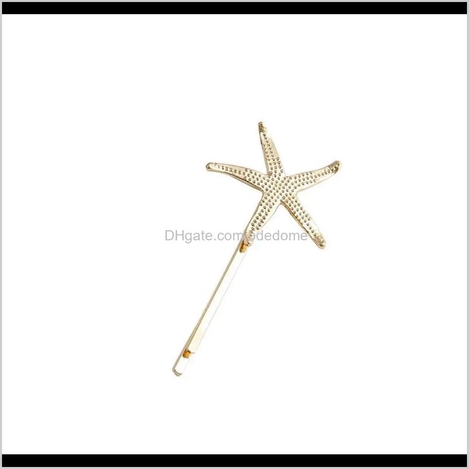 1 shape hairpin tree leaves seashell conch seastar alloy accessory gold plated women girls hair clip
