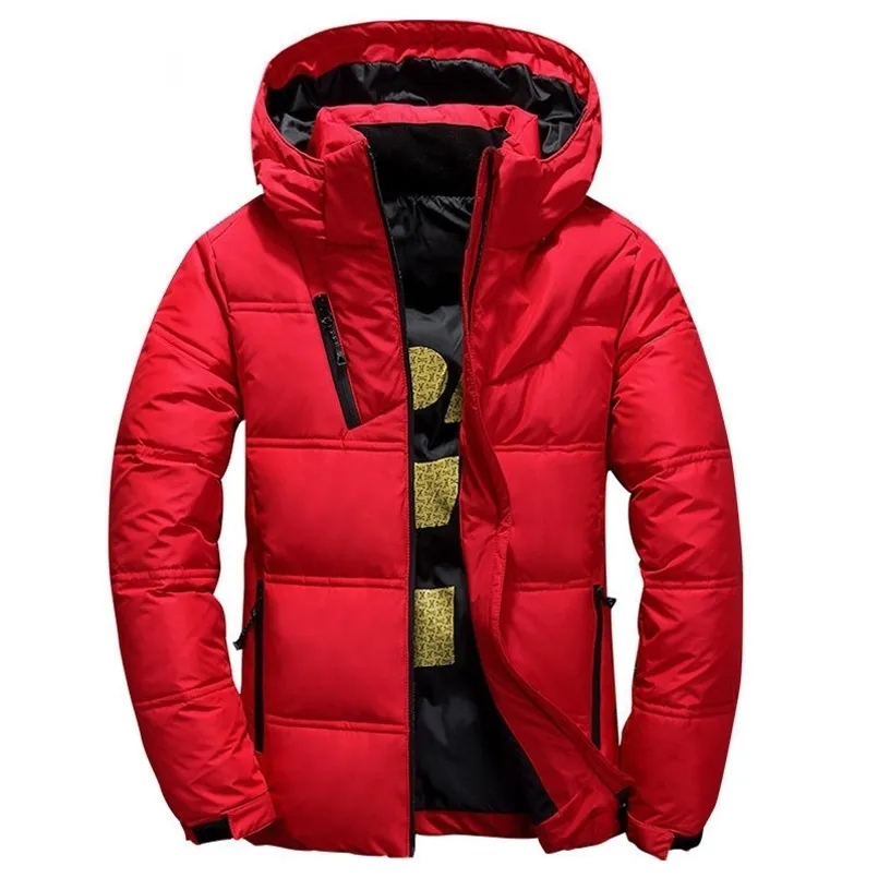 Chaqueta de los hombres Abrigo Chaqueta de plumón de pato blanco Casual Stand Collar Puffer Grueso Parka Hombre Abrigo de alta calidad Otoño Invierno Cálido 211216