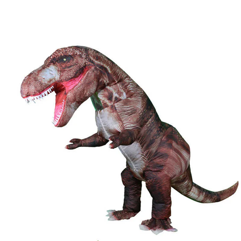 2020 Più nuovo Triceratops Cosplay T rex Dino Spinosaurus Costume Gonfiabile per Adulti Kid Fancy Dress up Halloween Party Anime Suit Y0827