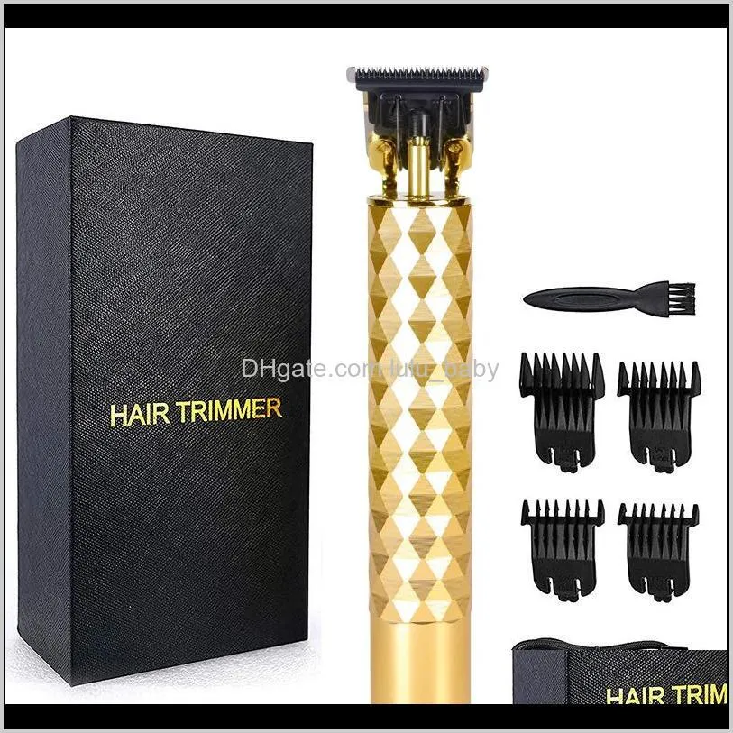 gold hair razors polygonal diamond oil head carving 0mm baldhead electric hair clippers professional barber trimmers