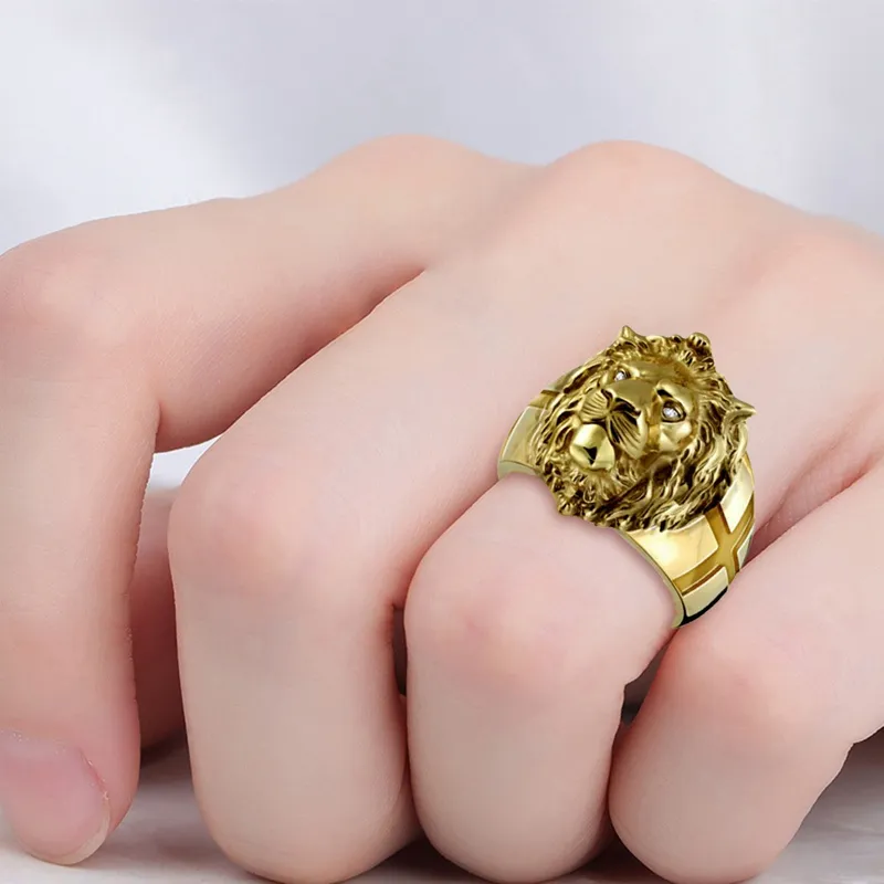 Lion Ring for Men, Nordic Viking Lion Head Ring Secret Compartment Ring  Double Layer Lion Ring Set, Punk Rock Lion Animal Ring Men's Vintage Celtic Lion  Ring Jewelry Gift Father's Day Accessories (