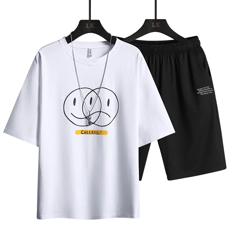 Varsanol Tracksuit Men 2 Piece Sets Summer T-shirts Mens Clothes Polyester Bermuda Masculina Beach Shorts for Men est 210601
