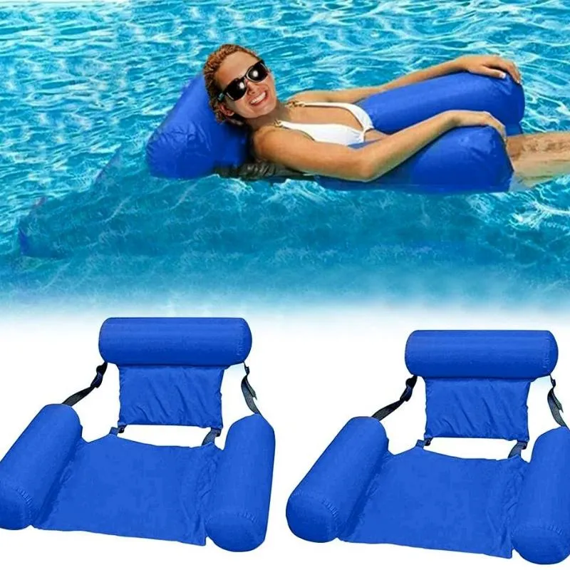 Swimming Inflatable Floating Float Water Hammock Pool Lounge Bed Chair Summer 
