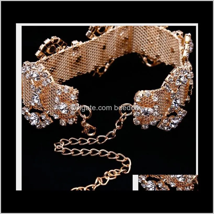 blingbling party jewelry explosive clavicle chain fashion full diamond flower crystal collar alloy retro female necklace explosive