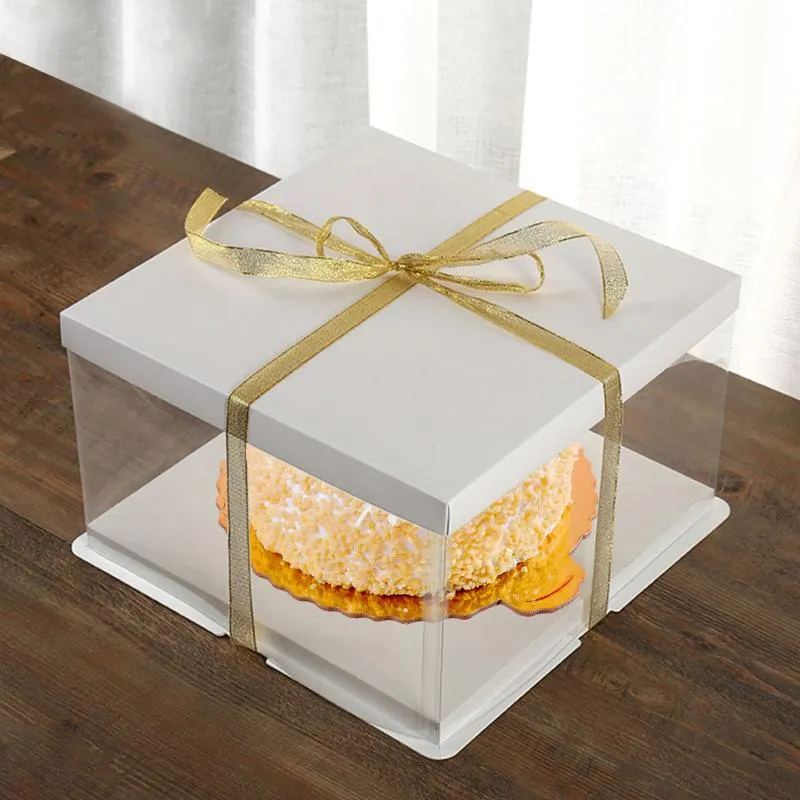 Confezione regalo 4 pezzi Bella scatola per incartare la torta Imballaggio di compleanno Scatola da dessert artigianaleGift