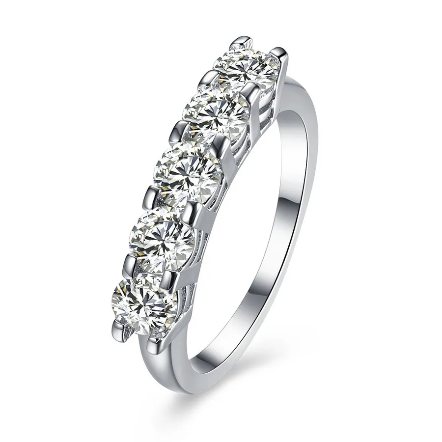 Joyas de anillo de compromiso de boda vendiendo accesorios de aleación de platino 18K de las mujeres 1G0U58