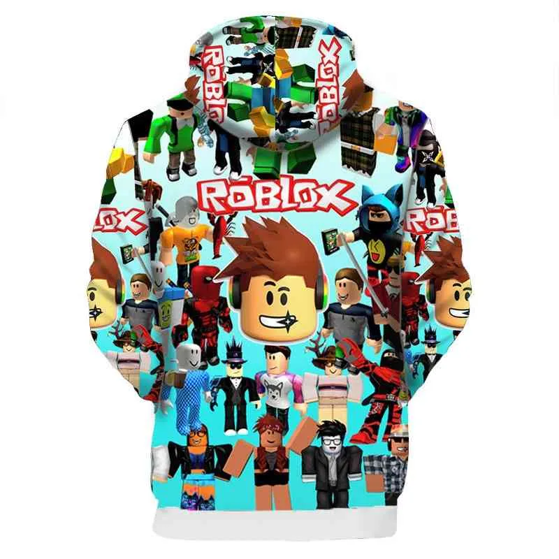 Camisola com capuz ROBLOX de impressão digital feminina, pulôver