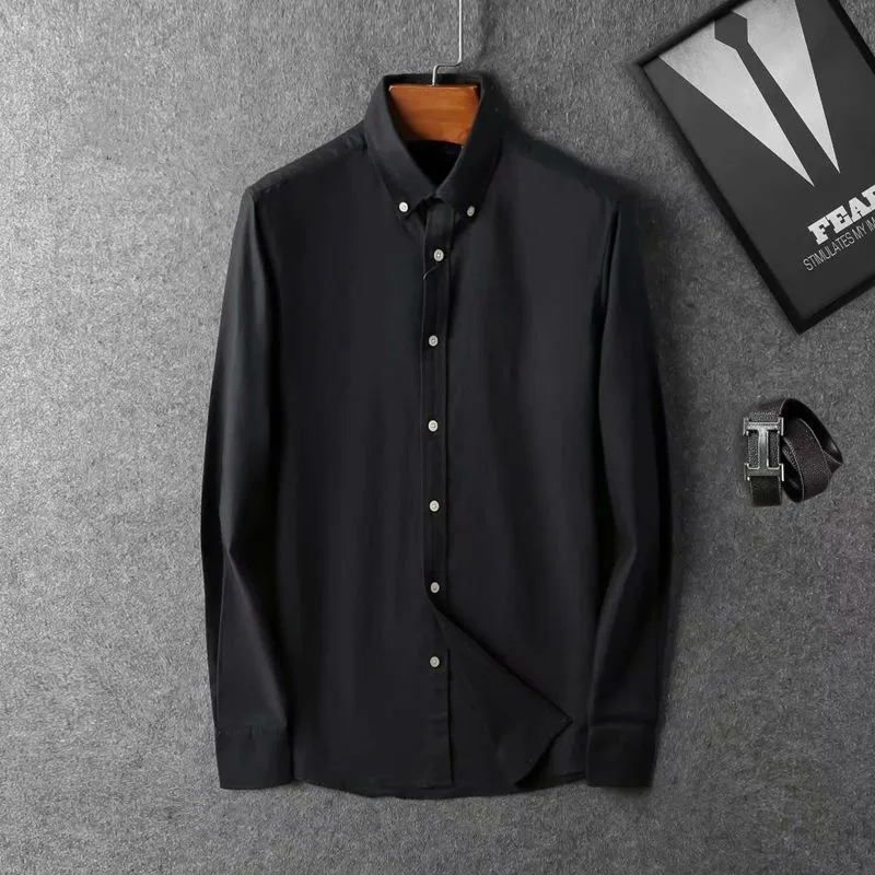 Novo outono e inverno homens de manga longa camisa de algodão puro homens Poloshirt Moda de Oxford Camisa Social Marca Social Camisas