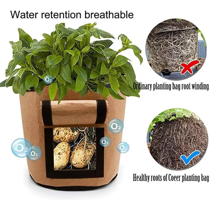 Planters Pots 3 PCS Potatoes Growing Bag Garden Graysing Marming Accound for Tomatoes Vegetable DNJ998