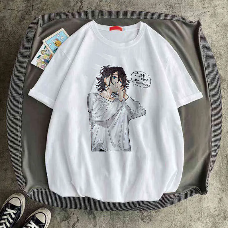 Zomer Casual Tshirt Kawaii Horimiya Hori San Miyamura Kun Anime T-shirt Dames grafische Tees Ulzzang Harajukutshirt Vrouwelijke Tops G220228