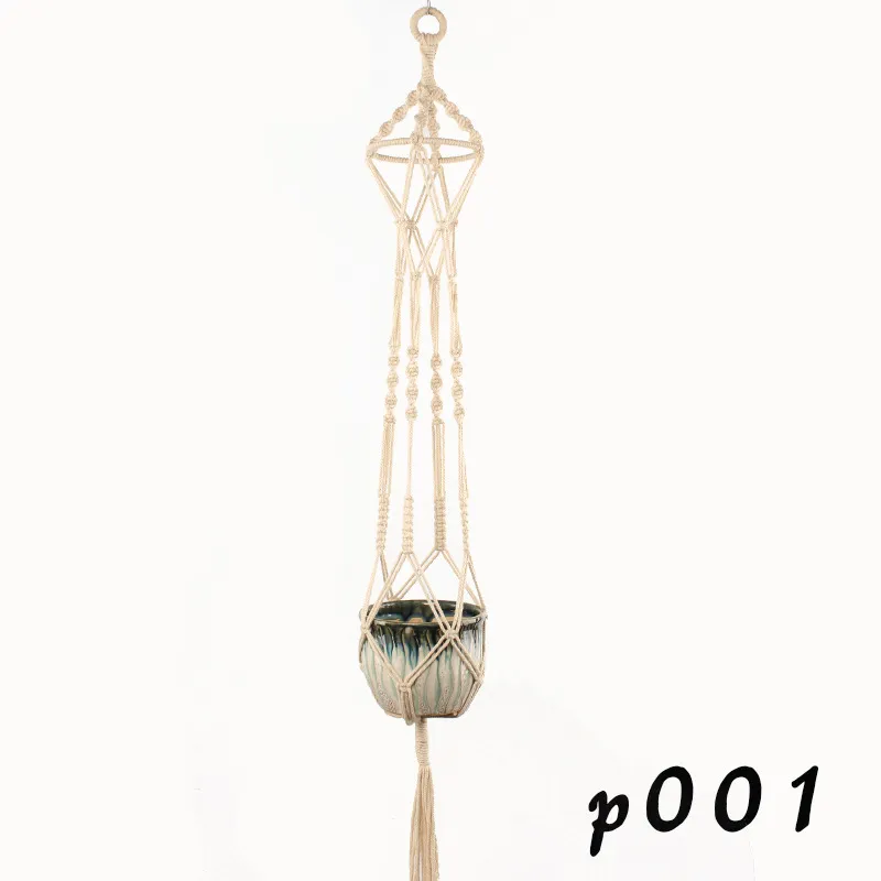 Suspension Macramé Pour Pot De Fleurs - 90 Cm, En Lin Tressé, Décoration Jardin Ou Intérieur