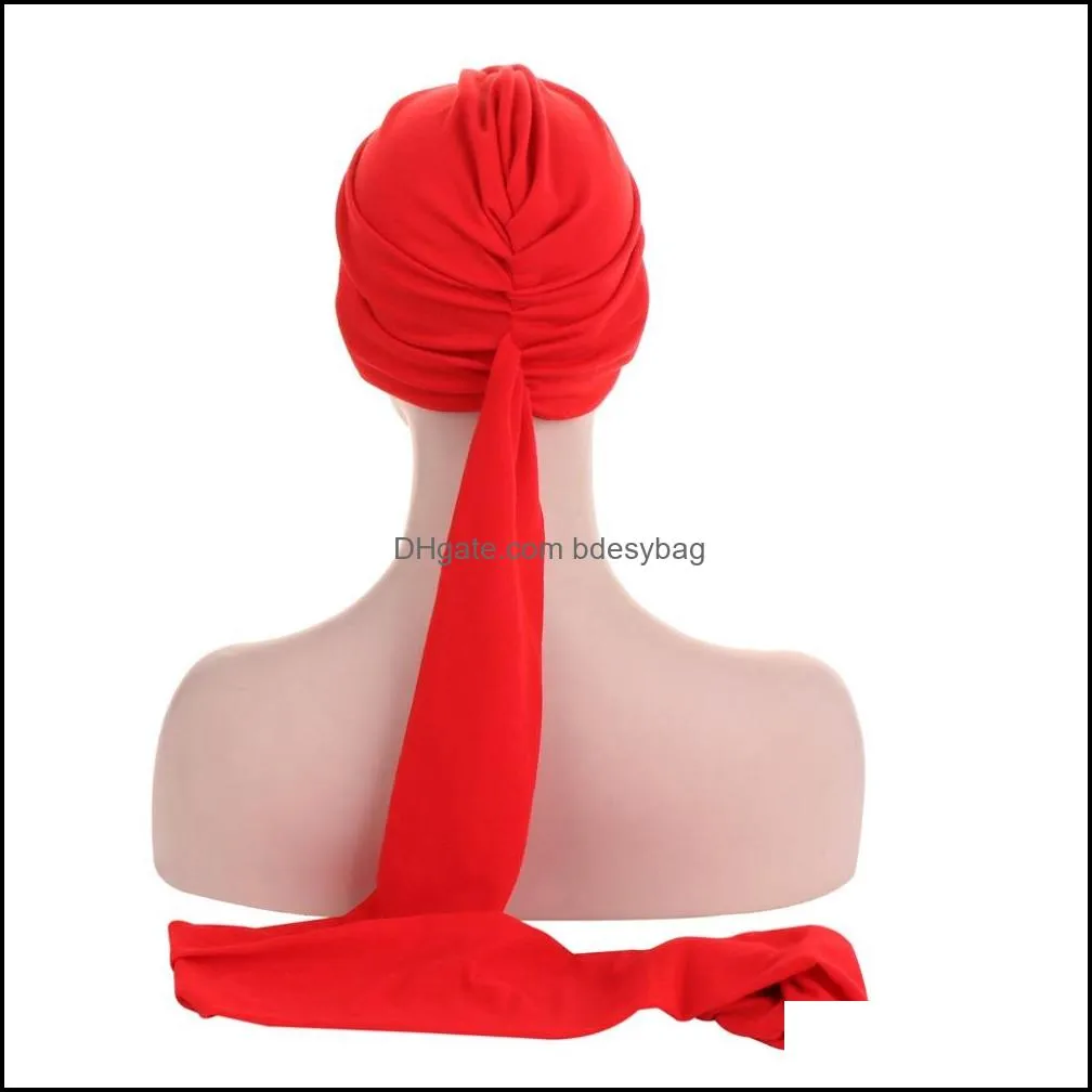 Solid color arab wrap head inner hijabs muslim headdress hijab underscarf caps forehead cross ready to wear turban bonnet